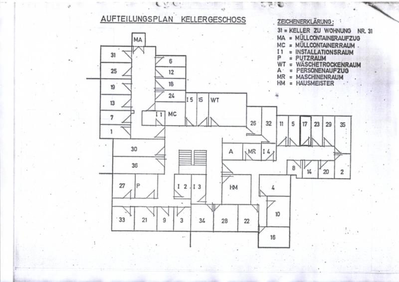 Übersichtsplan Kellerräume